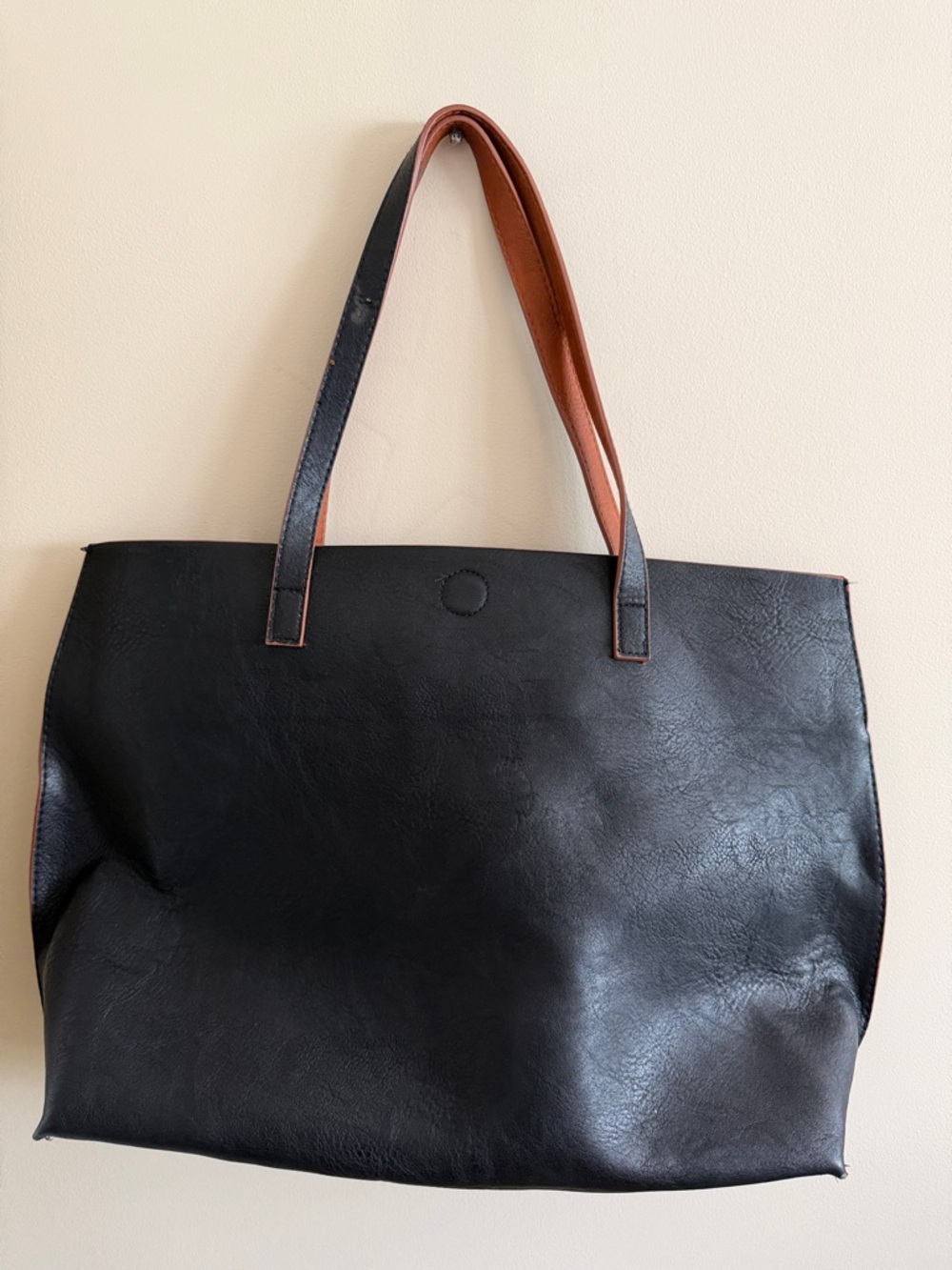 G.H. Bass & Co. Black Tote with Brown Handles